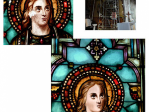 Restauration visage Ste Jeanne église de Tonneins ...