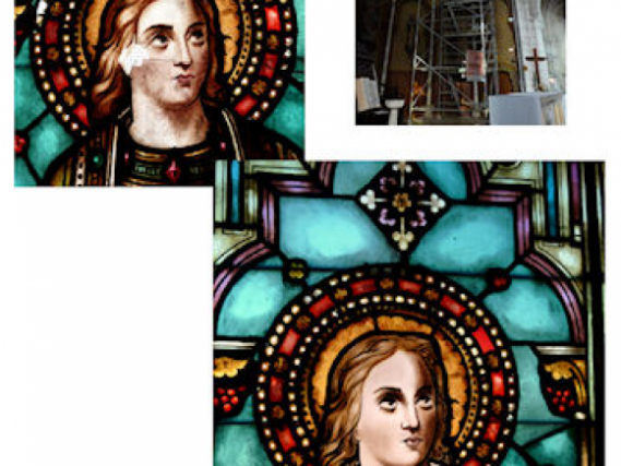 Restauration visage Ste Jeanne église de Tonneins 47