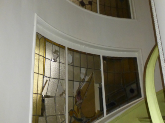 Restauration de vitraux dans une copropriété bd Arago 75013 - avant