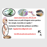 Pour prêt entre particulier sérieux rapide en ...
