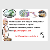 L'offre de prêt entre particulier serieux  en 24h ...