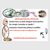Offre de prêt entre particulier sérieux fiable ...
