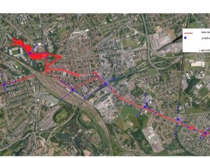 Plan topo du projet de tramway Henin-Lens