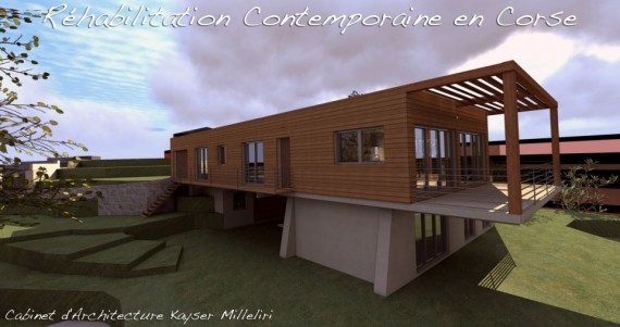 Réhabilitation Extension Rénovation Surélévation Contemporaine Ecologique Bio Climatique & BBC d'une maison en Corse