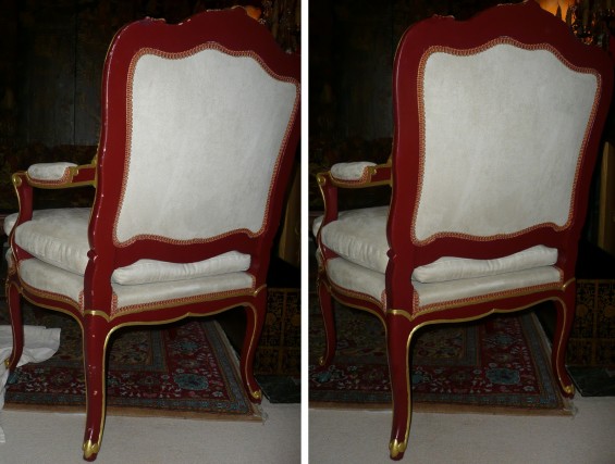 Retouches sur un fauteuil