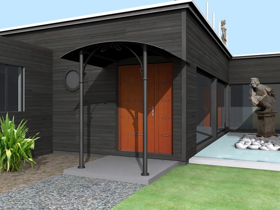 Maison ossature bois 150 m2 avec toit terrasse aménagé